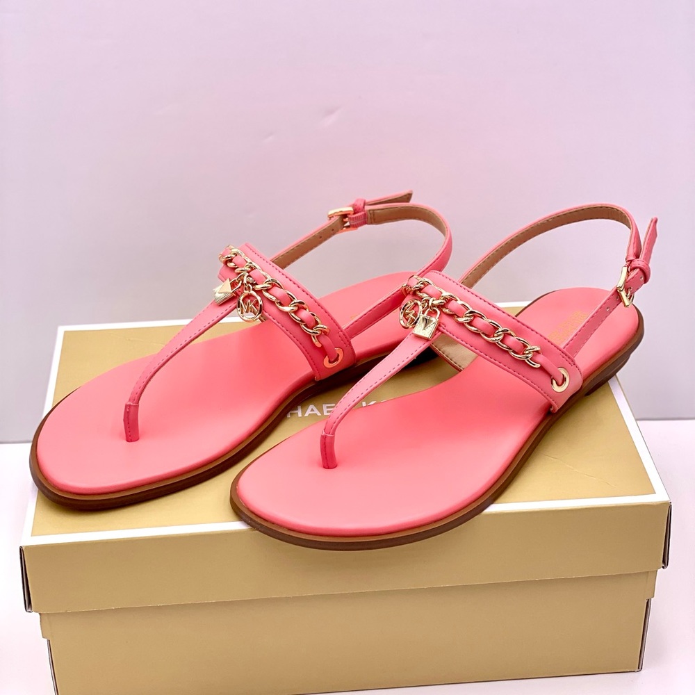 Michael Kors Elsa Thong Sandals Grapefruit - Picture 2 of 10